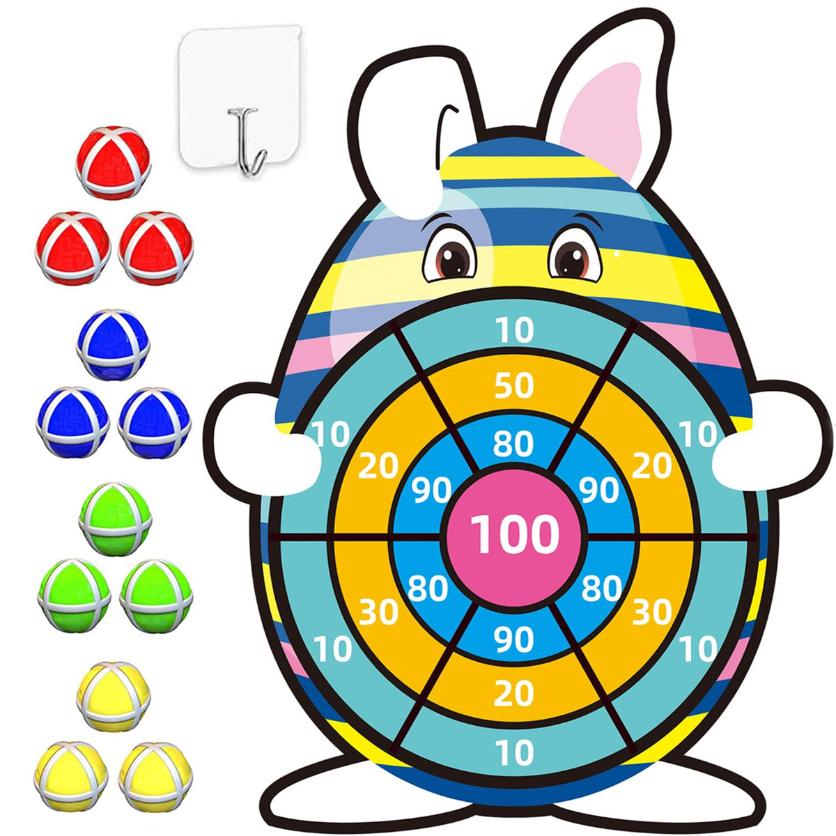 JKGIFTS Easter dartboard 30in wall setup for indoor family play.