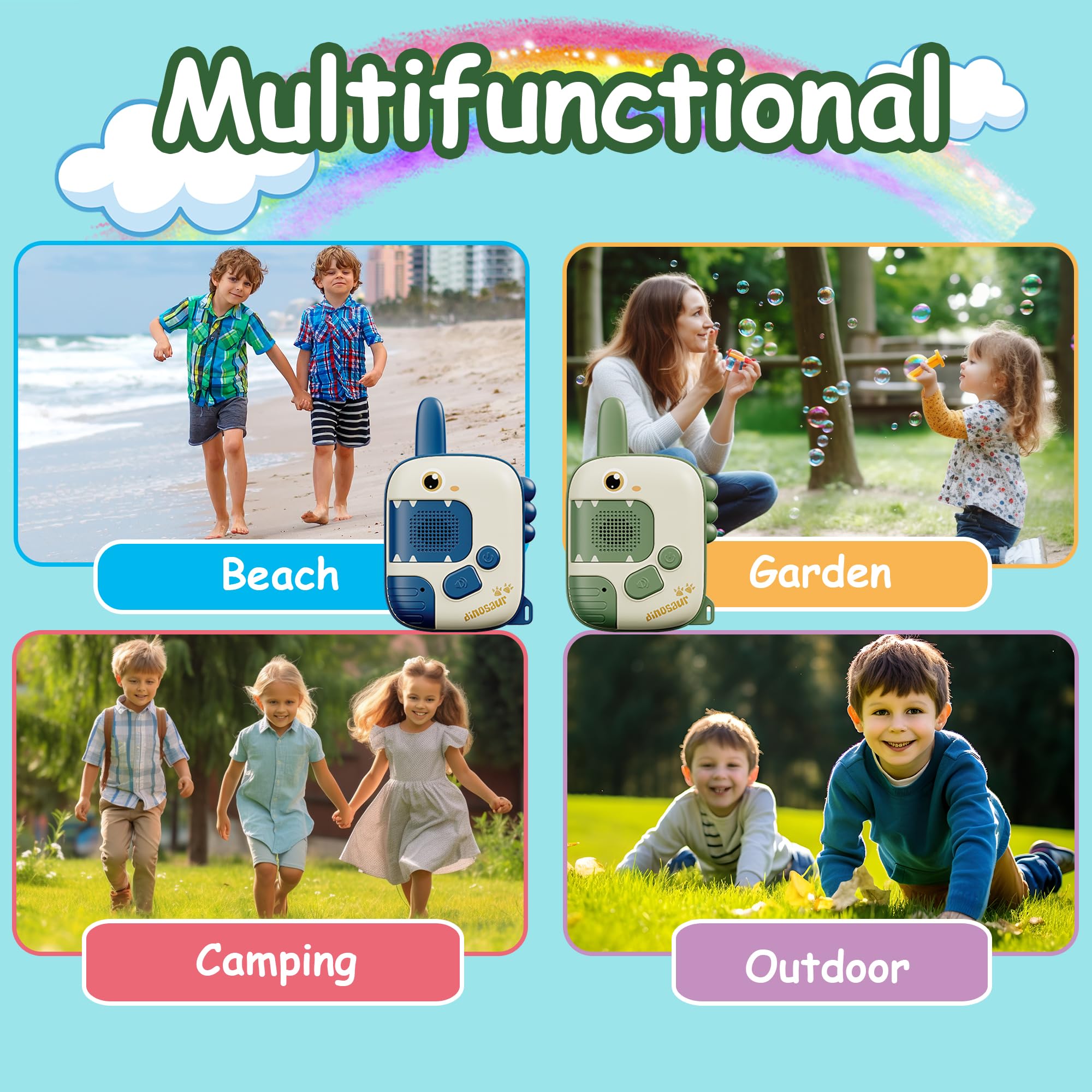 JKGIFTS Kids on outdoor adventure with walkie talkie teamwork.
