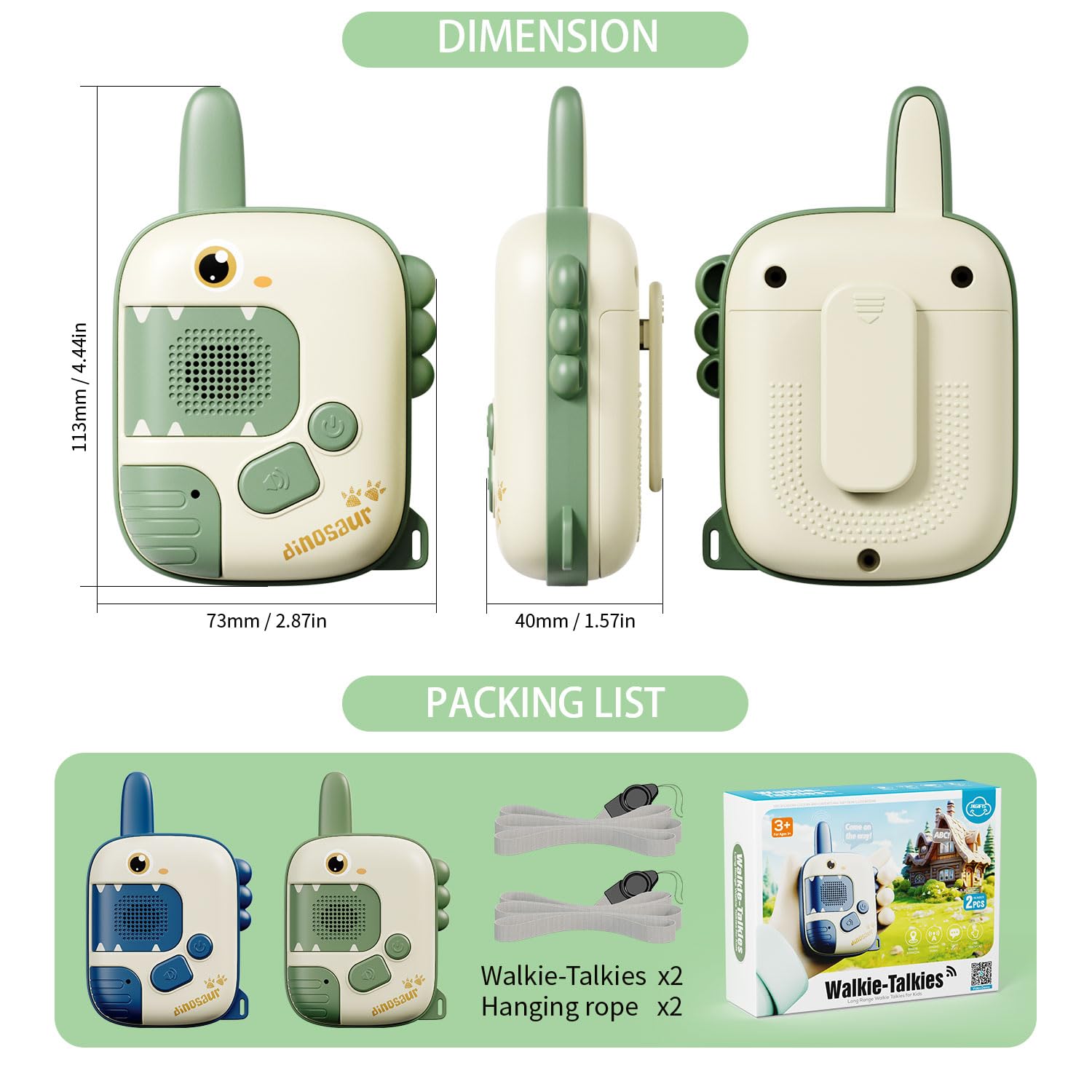 JKGIFTS Kids walkie talkie pack ready for group outdoor adventures.
