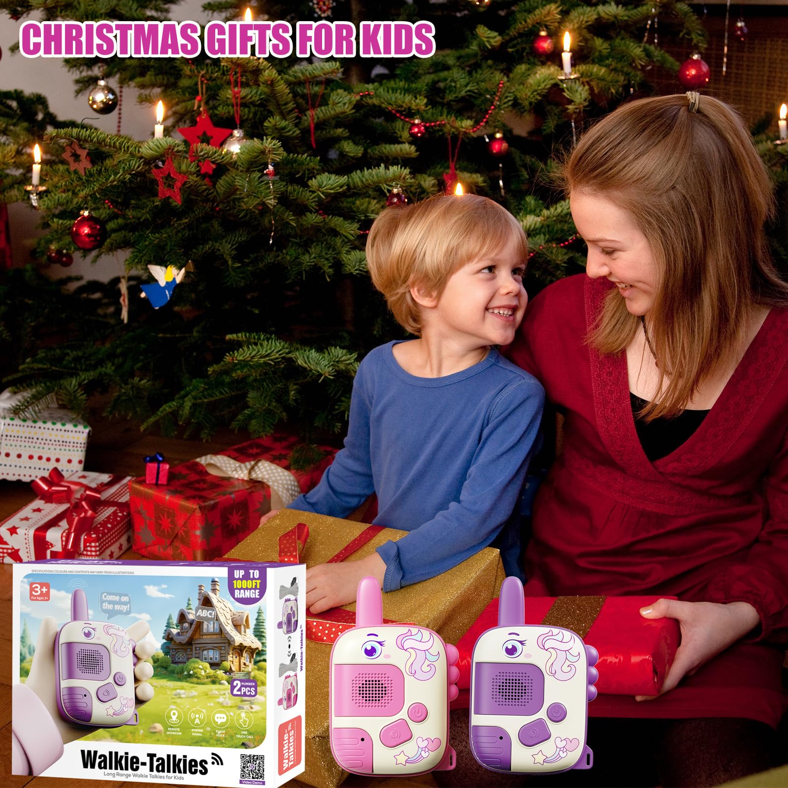 JKGIFTS Unicorn Walkie Talkie gift-ready packaging for birthdays and holidays.