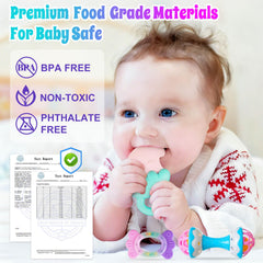 JKHEPL baby teether with safe design to soothe gums and comfort baby.