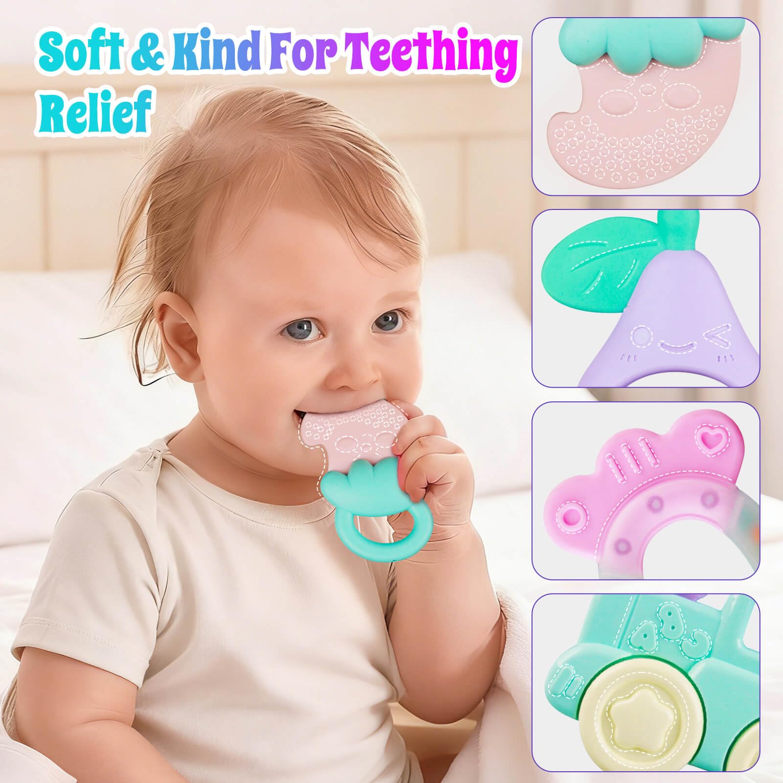 JKHEPL colorful animal rattle stimulates color recognition and hearing.