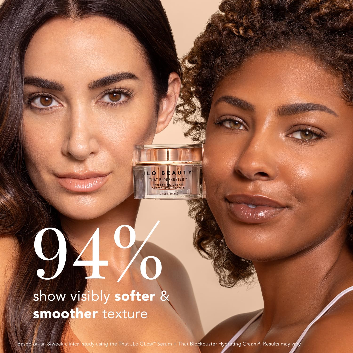 JLO BEAUTY Morning under makeup use visualized as primer for smooth base.