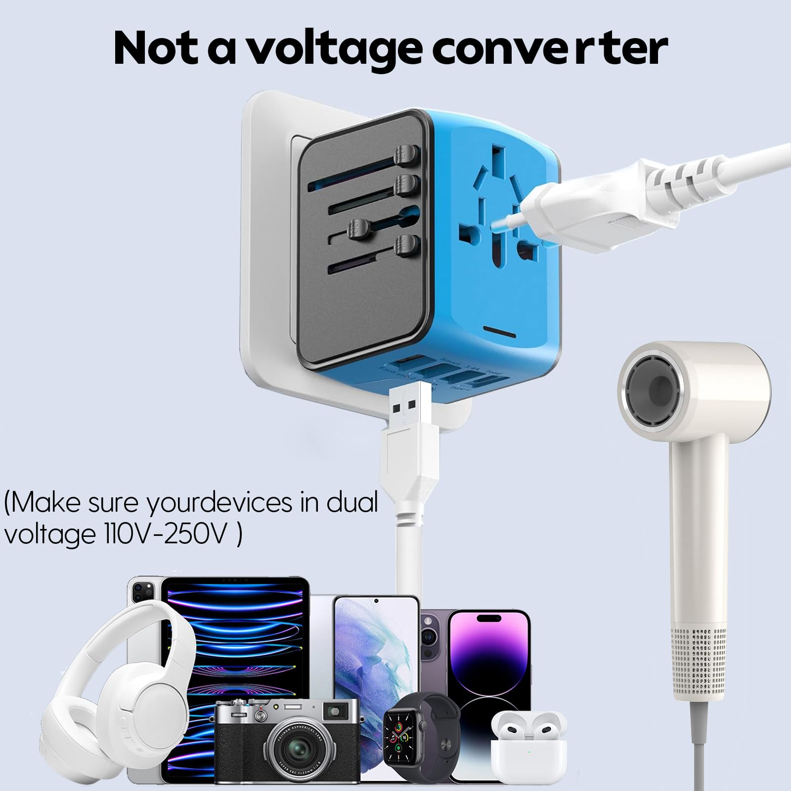 JMFONE 2500W AC outlet powers high-demand devices on the go.