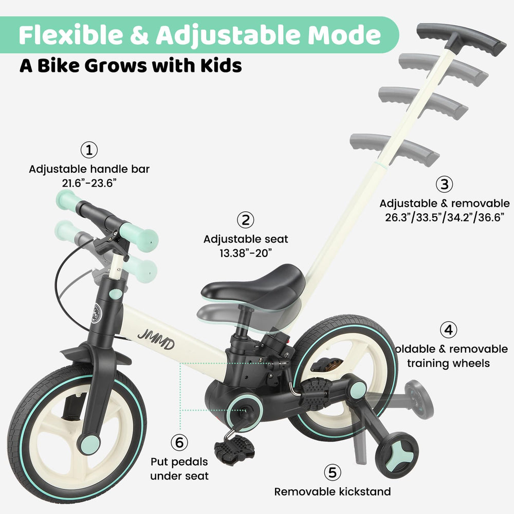 JMMD 6-in-1 hand brake promotes controlled stopping for learning.