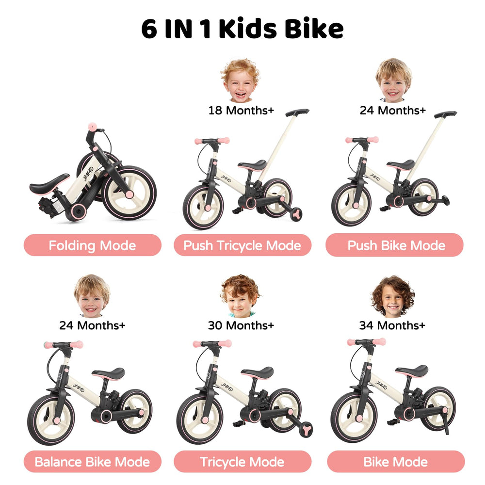 JMMD 6-in-1 bike folded for travel and easy car storage