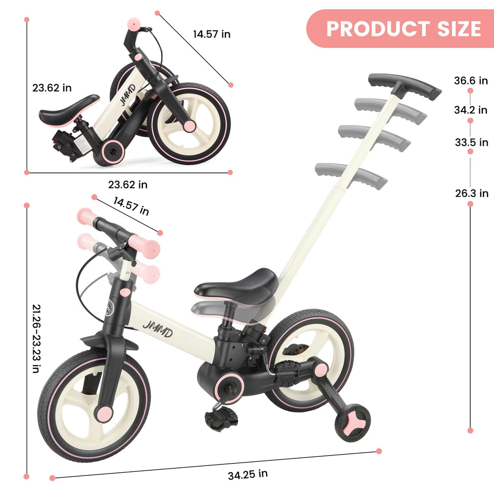 JMMD 6-in-1 bike includes a kickstand for independent parking