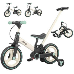 JMMD 6-in-1 toddler bike with push handle enables easy parent-guided rides.