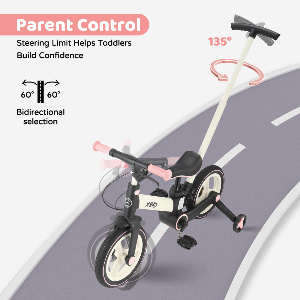 JMMD 6-in-1 bike with training wheels offers stable first rides