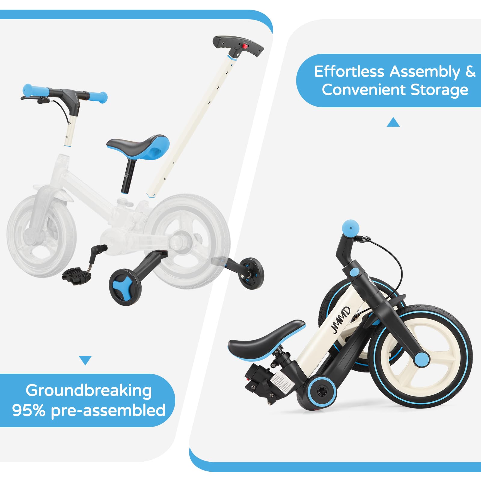JMMD kickstand keeps the bike steady during mounting and rest moments.