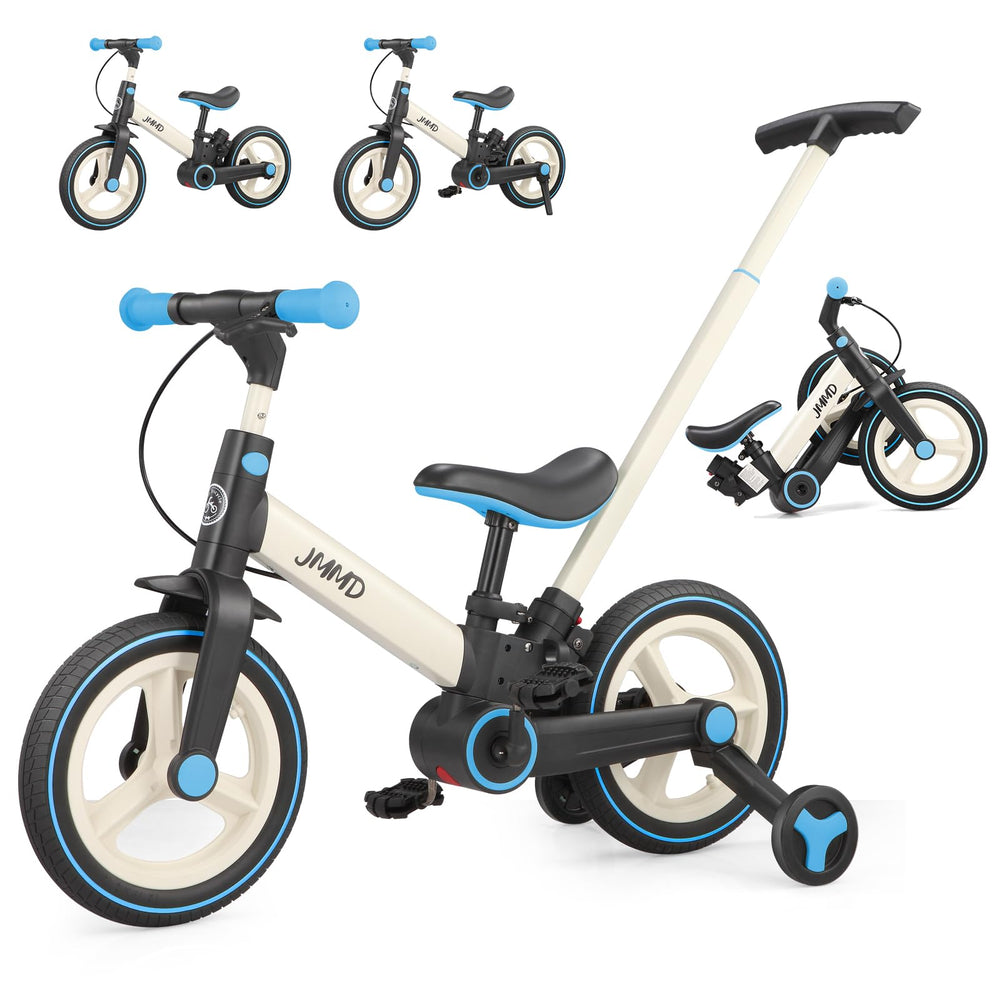 JMMD 6-in-1 toddler bike with push handle for safe, controlled parent-guided rides.