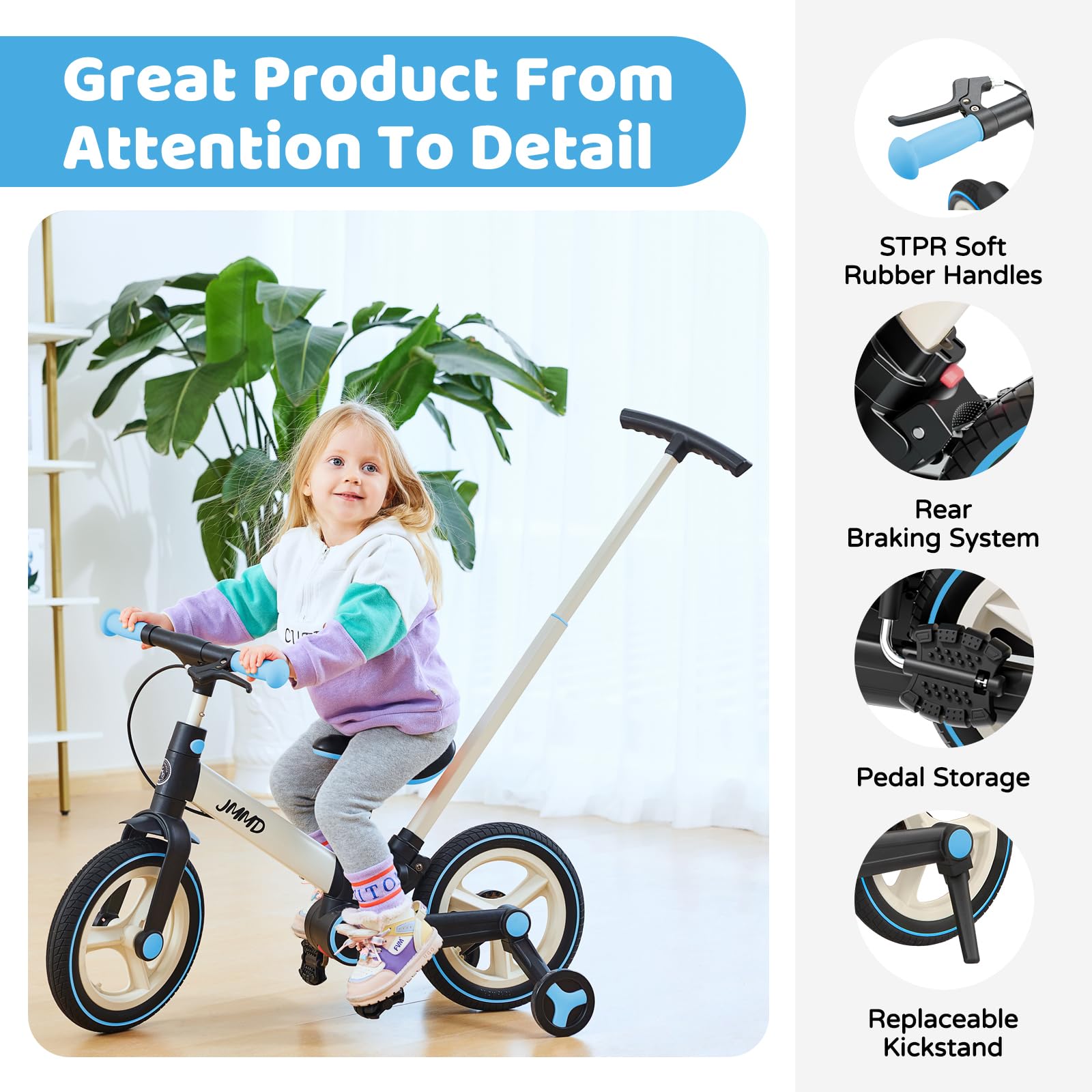 JMMD training wheels support early balance and gradual independence.