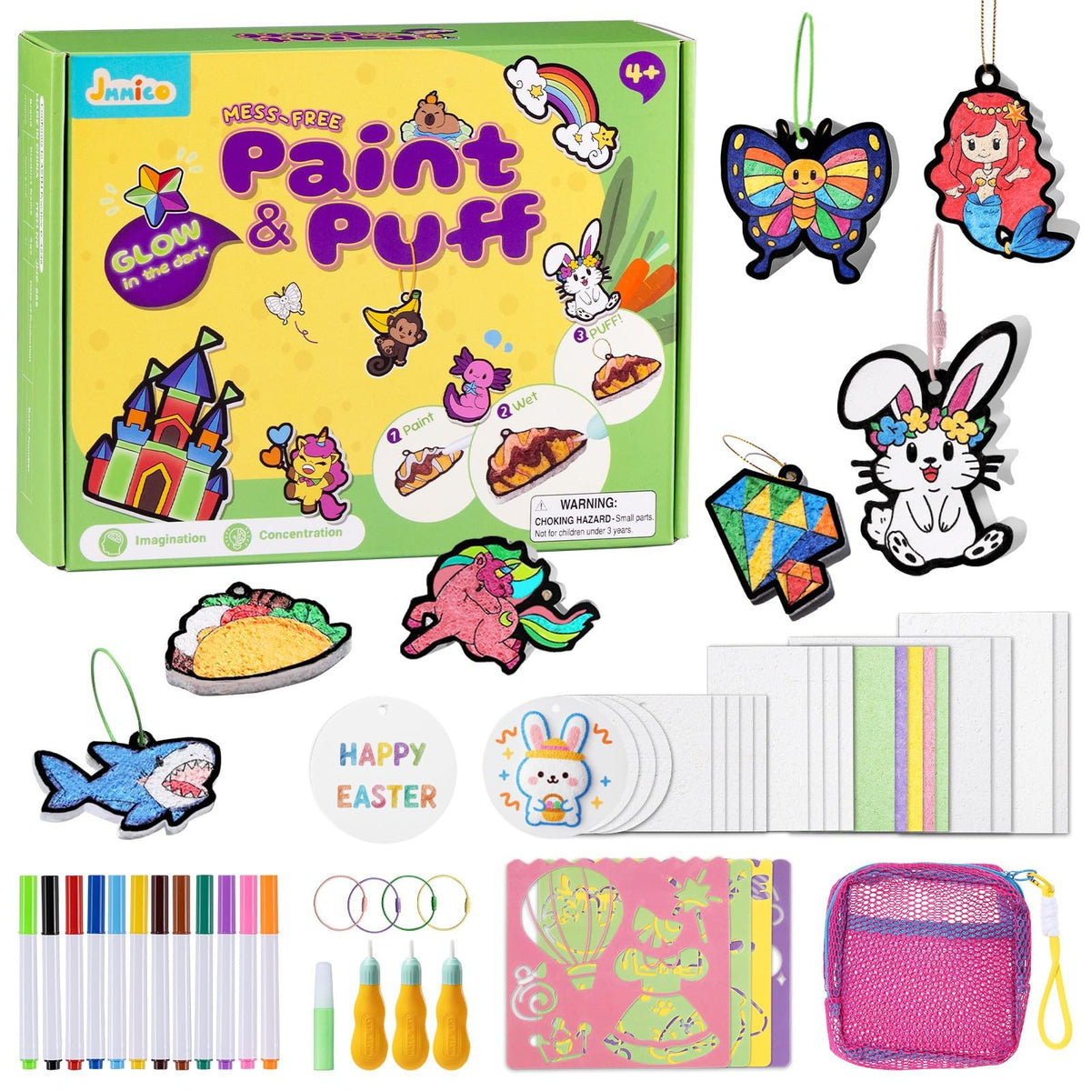 JMMICO 81 PCS 3D art puff set for imaginative kids' crafts