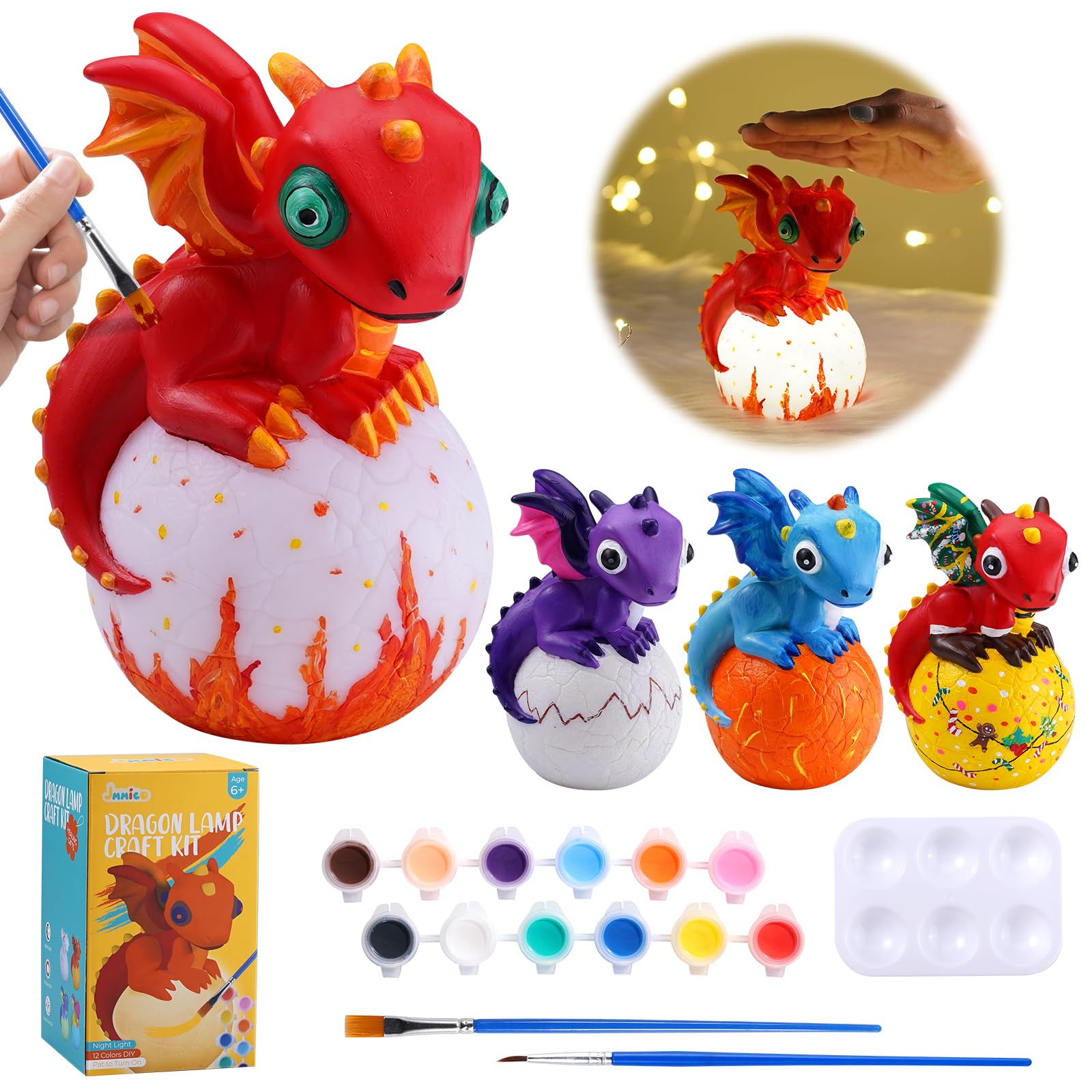 JMMICO Paint Your Own Dragon Lamp Kit with colors, inspiring creativity and focus.