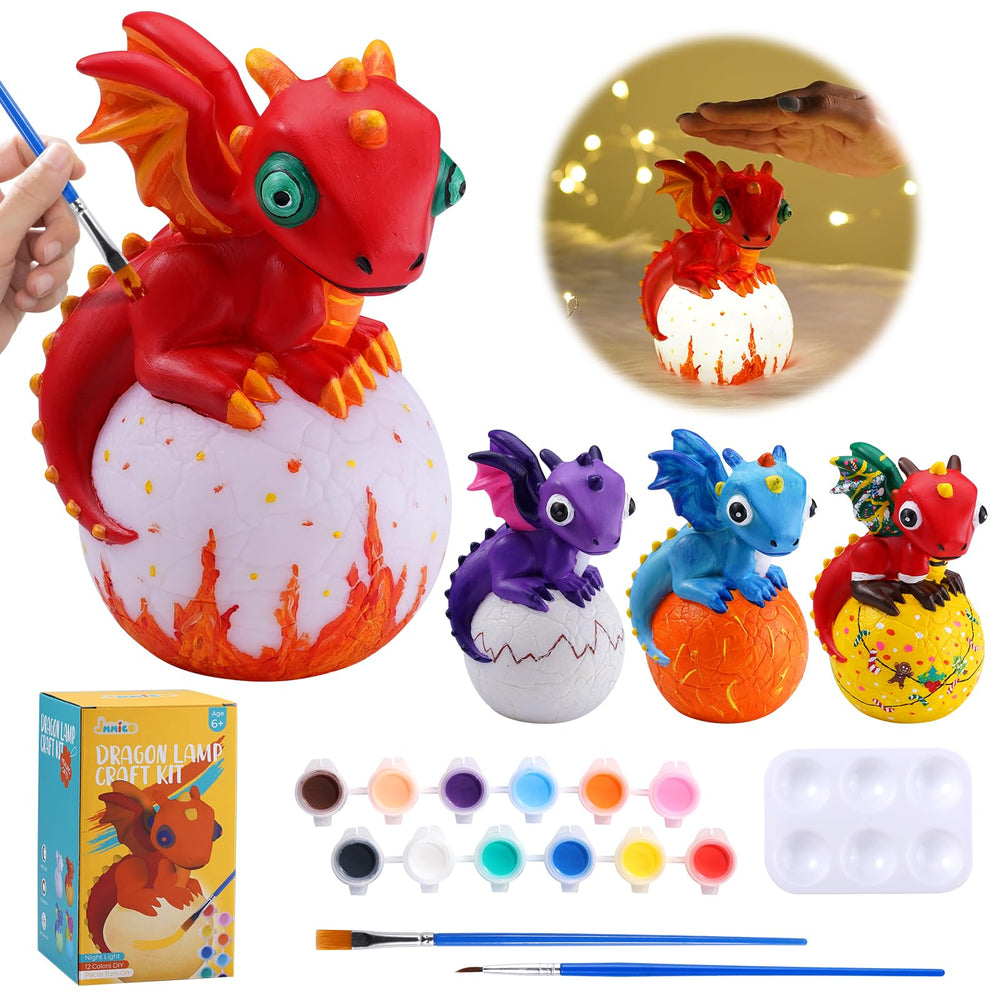 JMMICO Paint Your Own Dragon Lamp Kit with colors, inspiring creativity and focus.