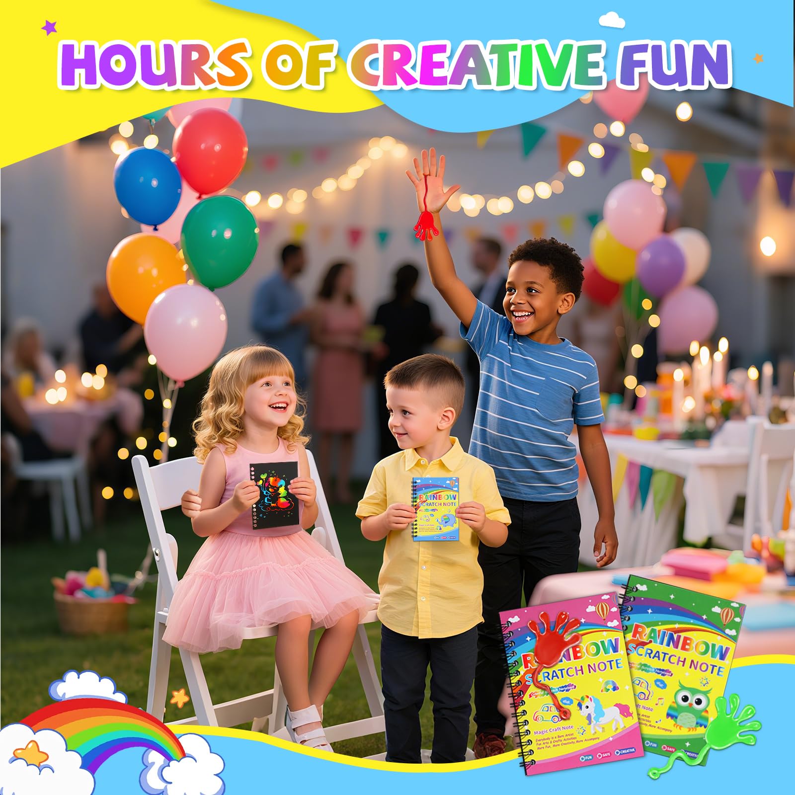JMMICO stencils 24-pack guide kids to rainbow art.