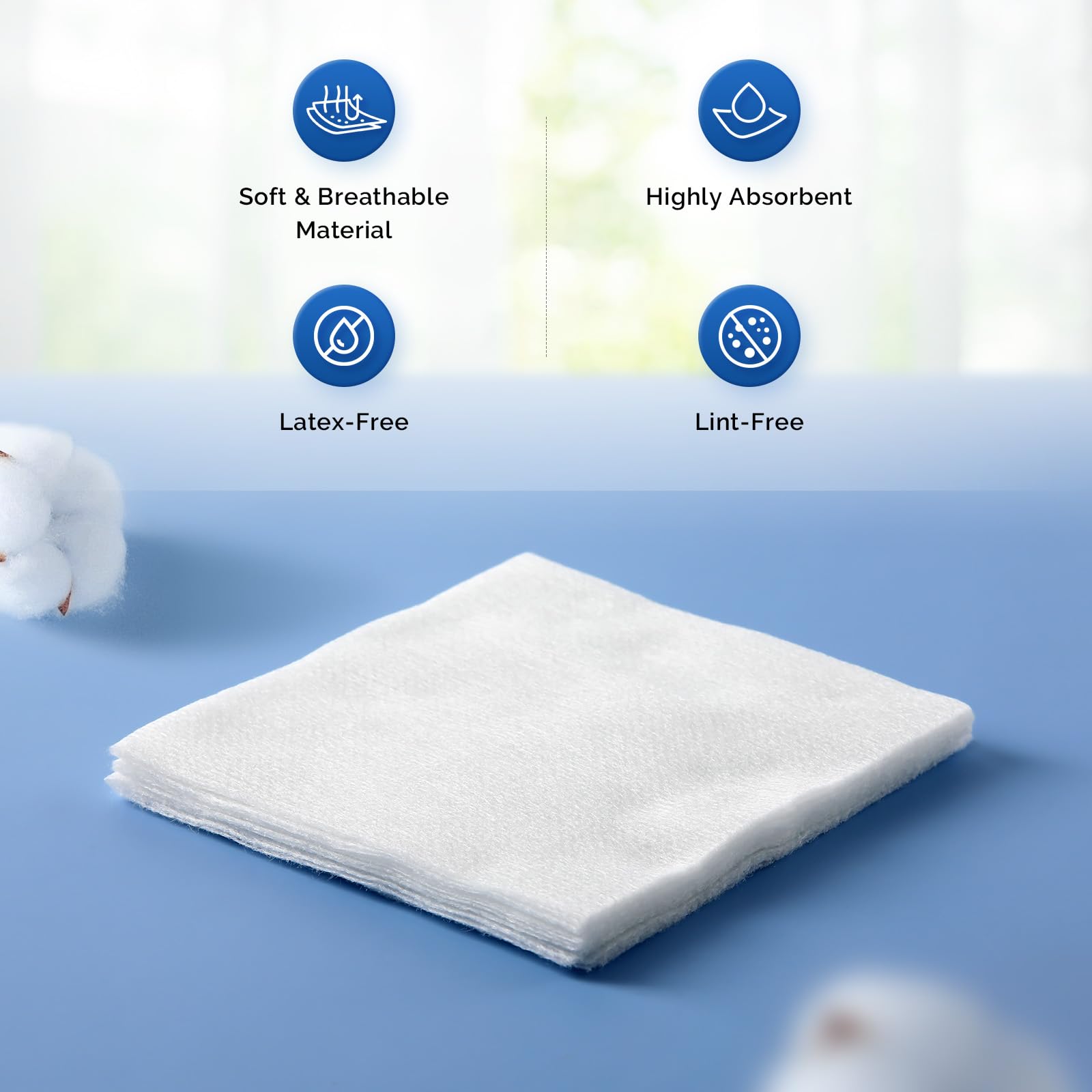JMU sterile gauze pads 2x2 with 4-ply fibers for absorbent wound care