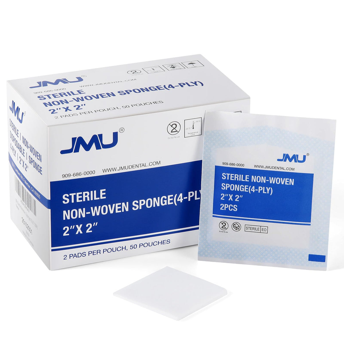 JMU sterile gauze pads 2x2 packaging for quick wound prep and clean handling