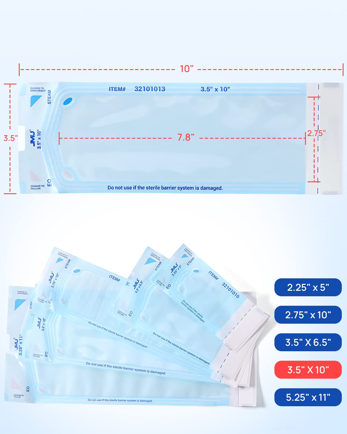 JMU pouch shows blue translucent film window for quick contents view