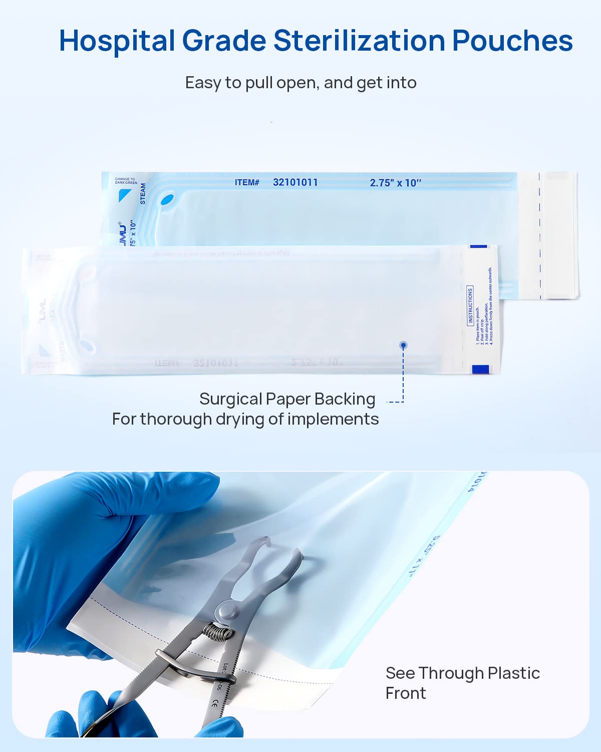 Medical-grade paper construction of JMU sterilization pouch