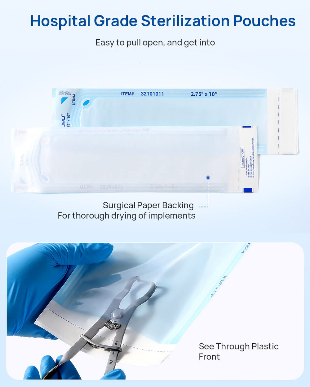 Medical-grade paper construction of JMU sterilization pouch