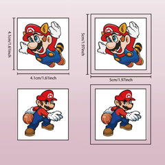 JMYUJX cartoon Mario tattoo on leg design, waterproof for active play.