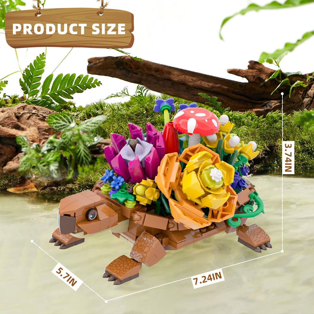 JMYZBD Sea Turtle Planter with vibrant succulents for desk display