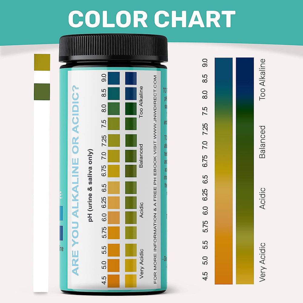 JNW Direct pH test strip dipping in urine sample for quick reading
