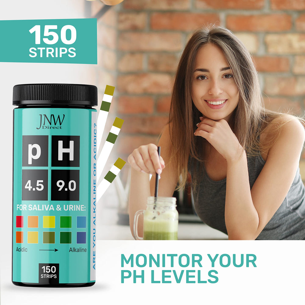 JNW Direct pH strips for saliva with bottle, ideal for daily pH monitoring
