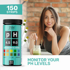 JNW Direct pH strips for saliva with bottle, ideal for daily pH monitoring