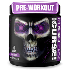 JNX SPORTS The Curse! dark grape bottle with bold label for energized workouts.