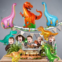 Jobkoo large dinosaur foil balloon—eye-catching centerpiece for birthday celebrations.