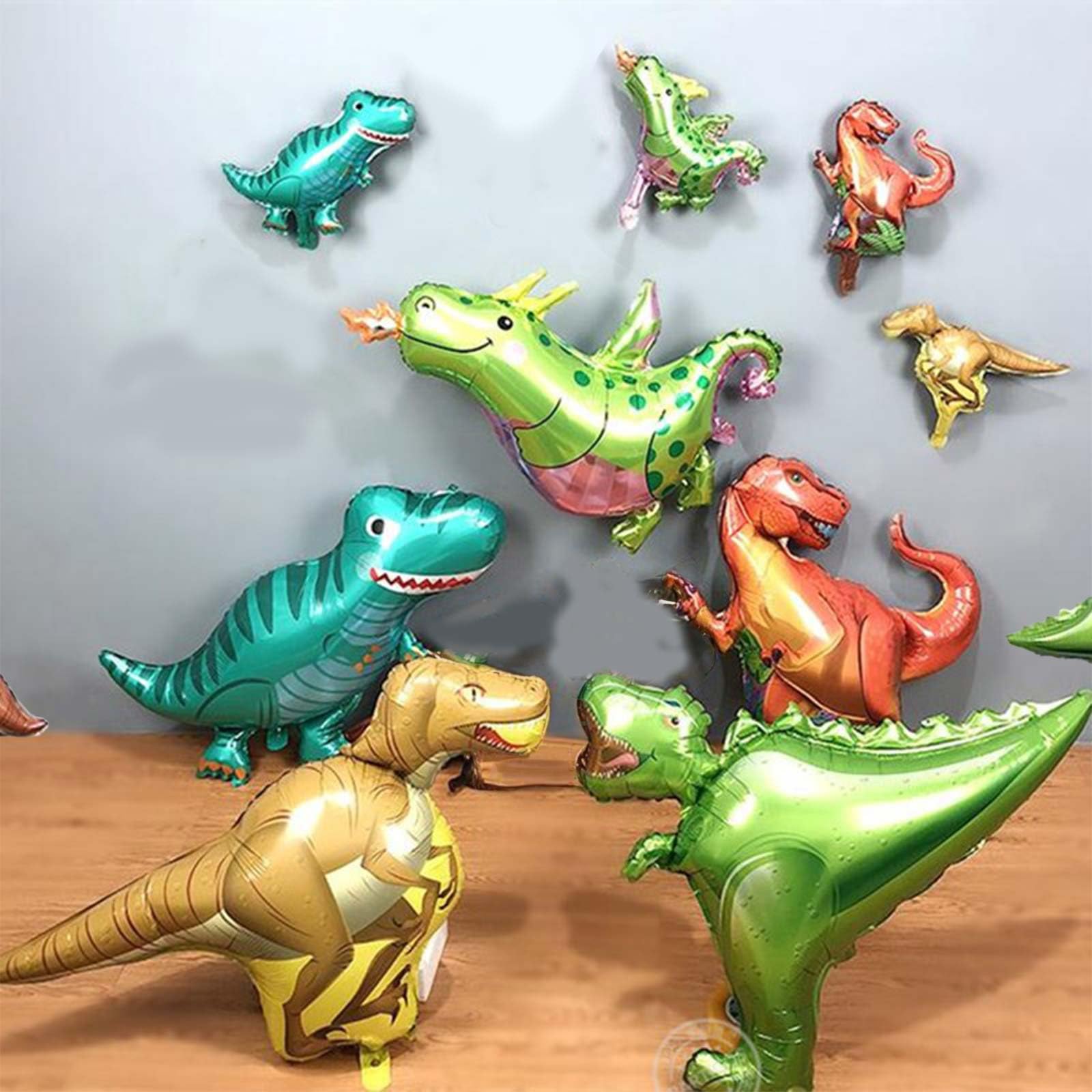 Jobkoo small dinosaur foil balloon—lightweight decor that can float with helium.