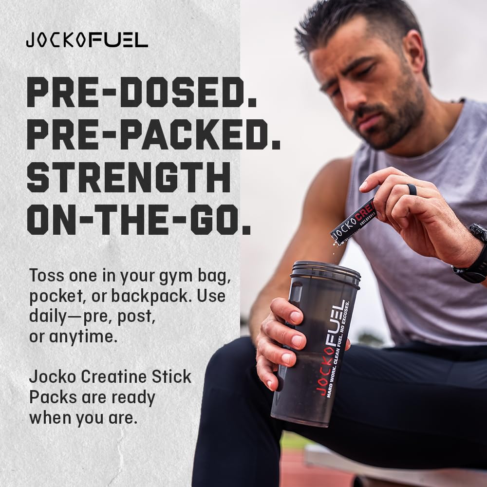 Jocko Fuel Creatine Stick Packs dispensing scene for easy serving