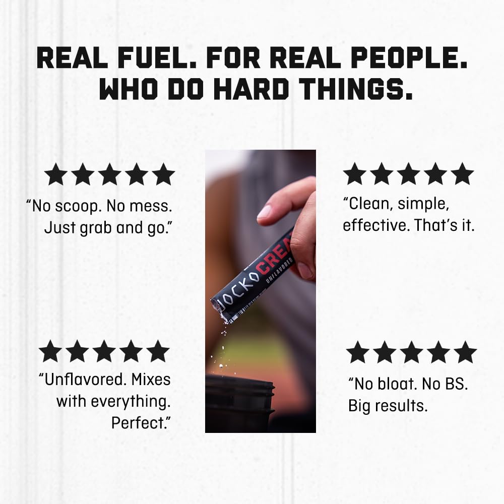 Jocko Fuel Creatine Stick Packs on the go in a fitness setting