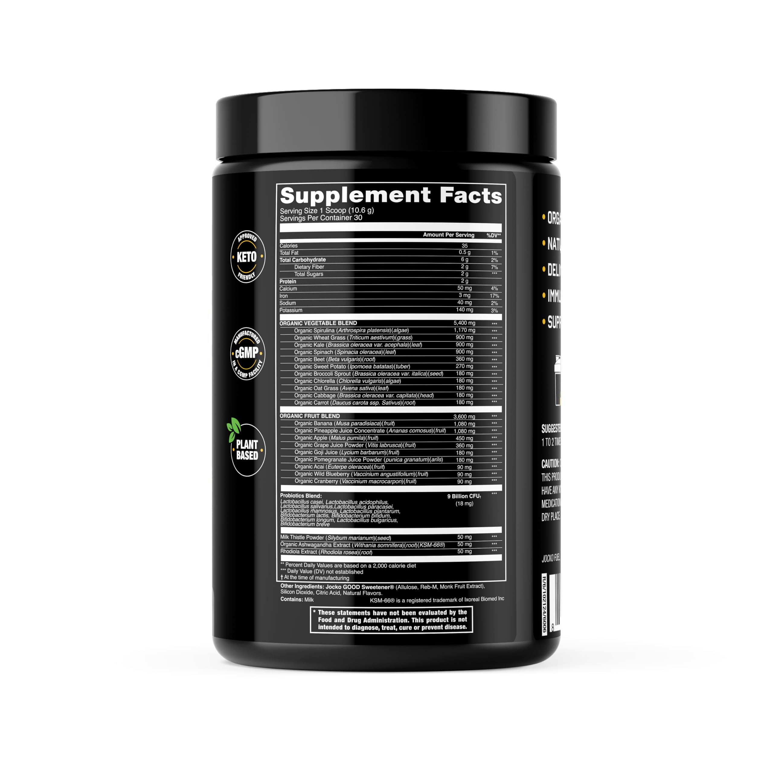 Jocko Fuel Daily Greens Powder pour-scoop demonstrating convenient daily serving routine