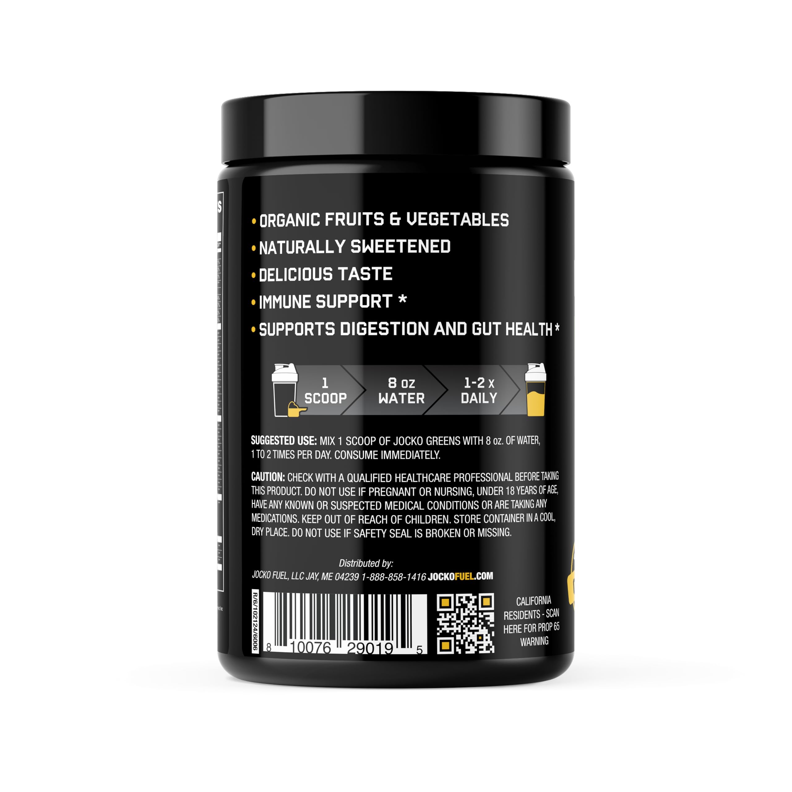 Jocko Fuel Daily Greens Powder label-closeup showing transparent ingredient list for informed nutrition