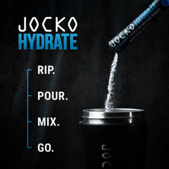 Jocko Fuel Hydrate packaging showing individual packets in a row
