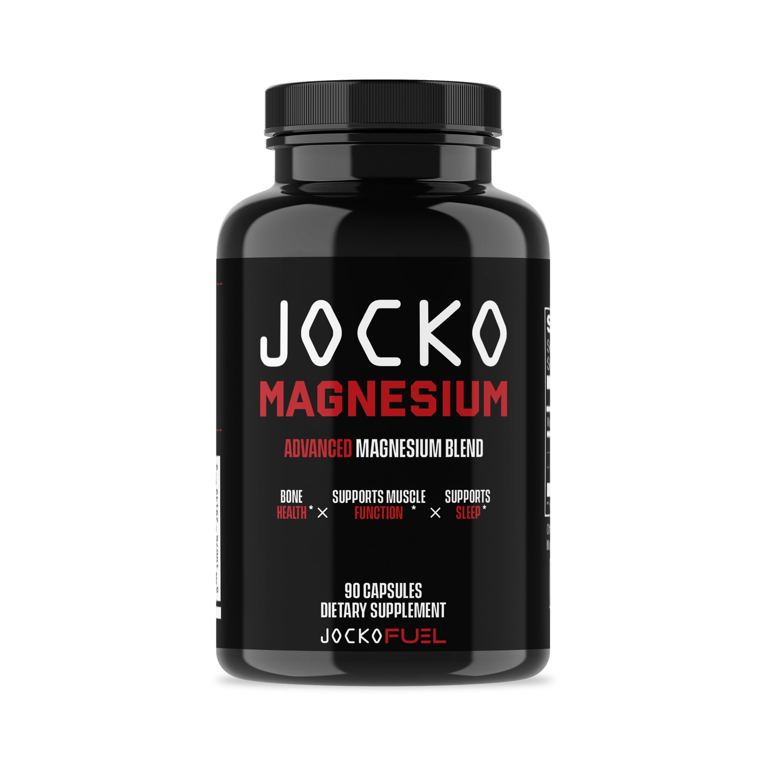 Jocko Fuel Magnesium Complex bottle on shelf supports daily muscle recovery