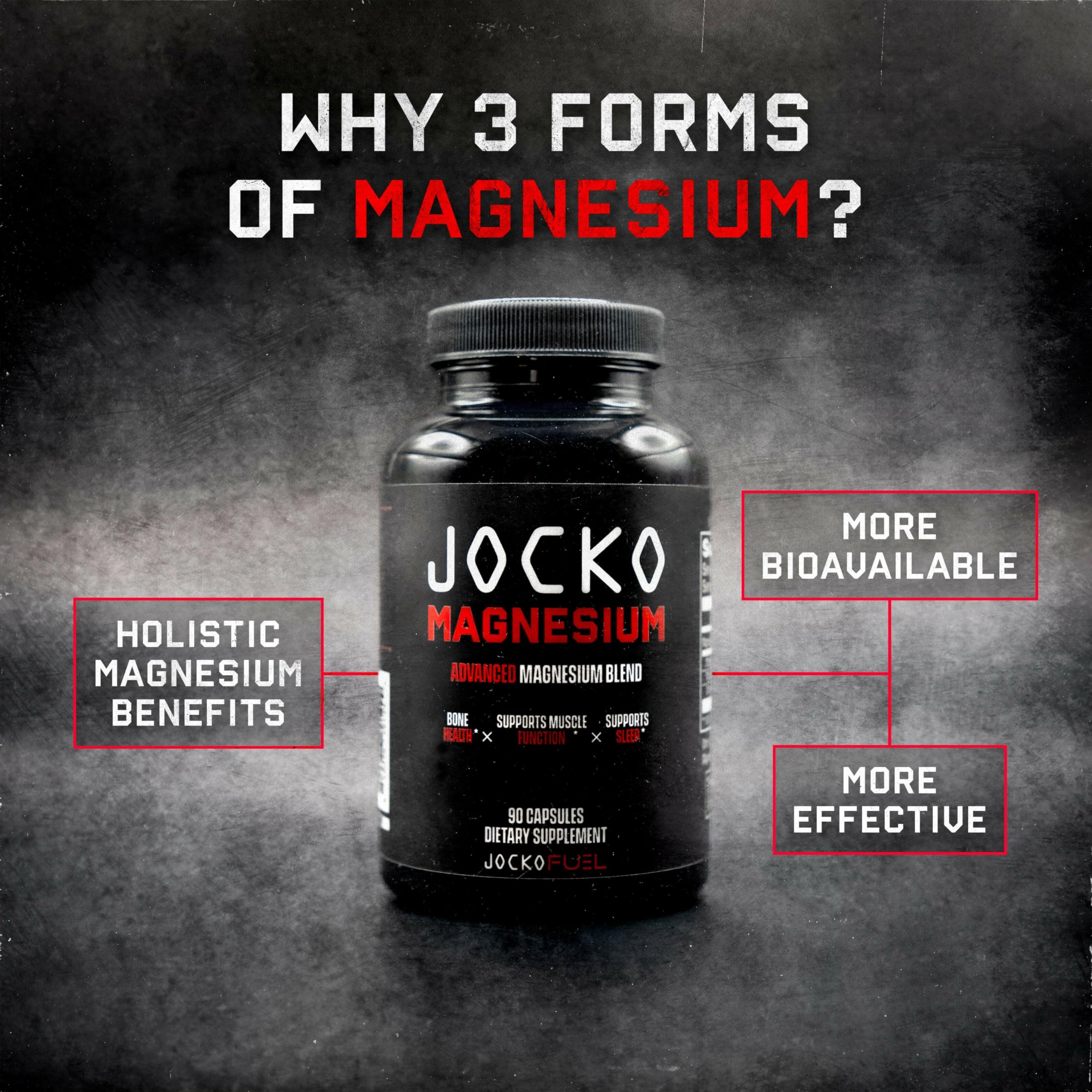 Jocko Fuel Magnesium Complex on a plate beside protein rich meal aiding energy conversion