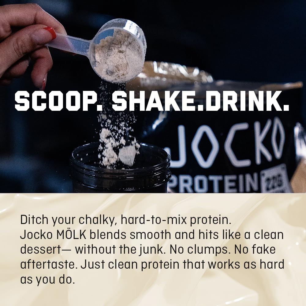 Taste preview hints at rich, balanced flavor without excess sweetness in Jocko Mölk.