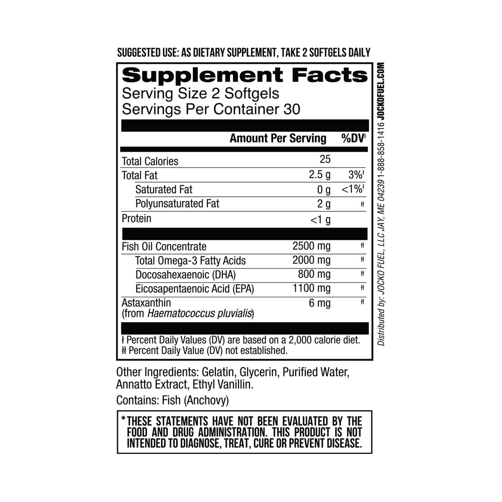 Jocko Fuel Omega-3 bottle pour demonstrates burpless design for easy swallowing