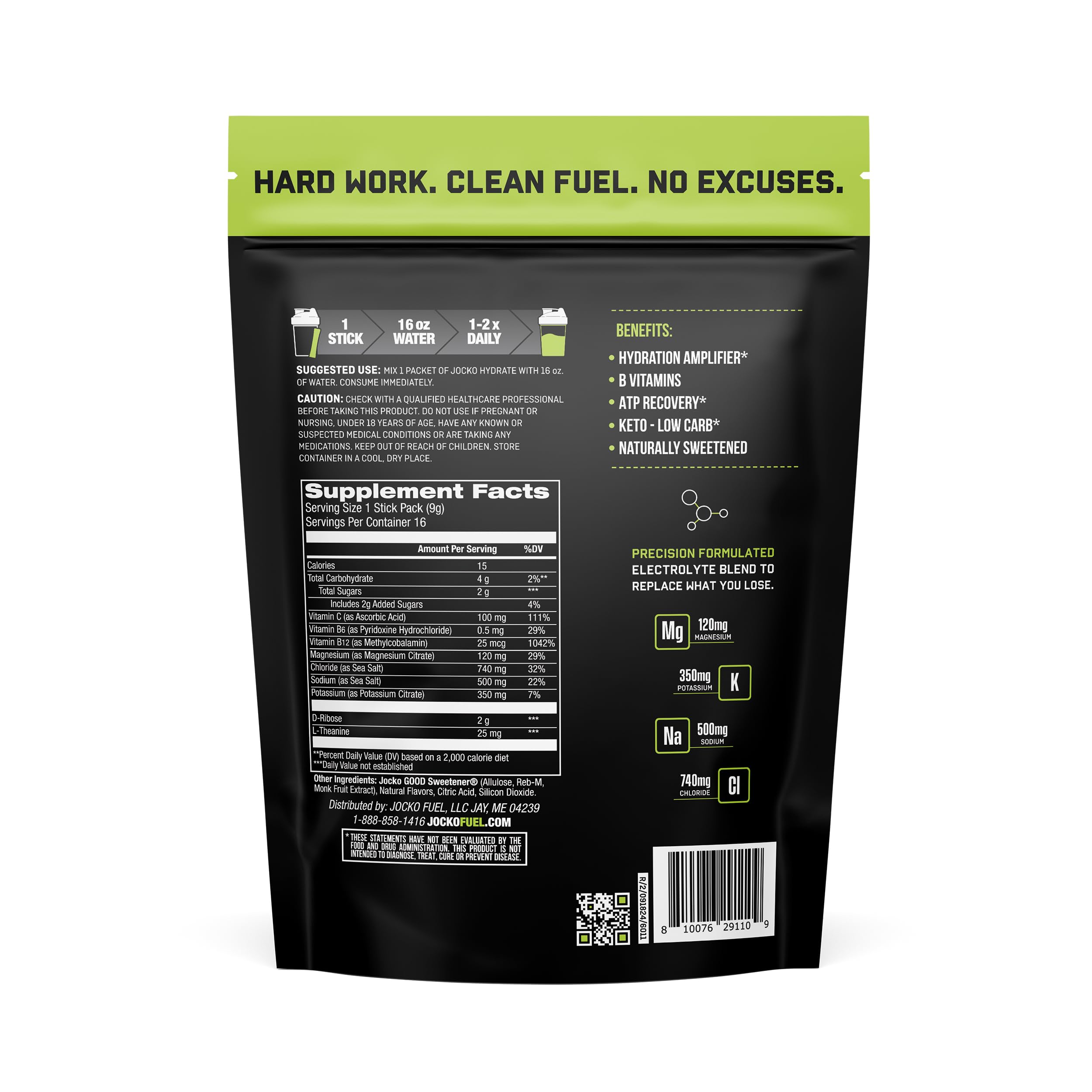 Jocko Fuel Packets Lemon Lime close-up showing textured powder for quick mixing