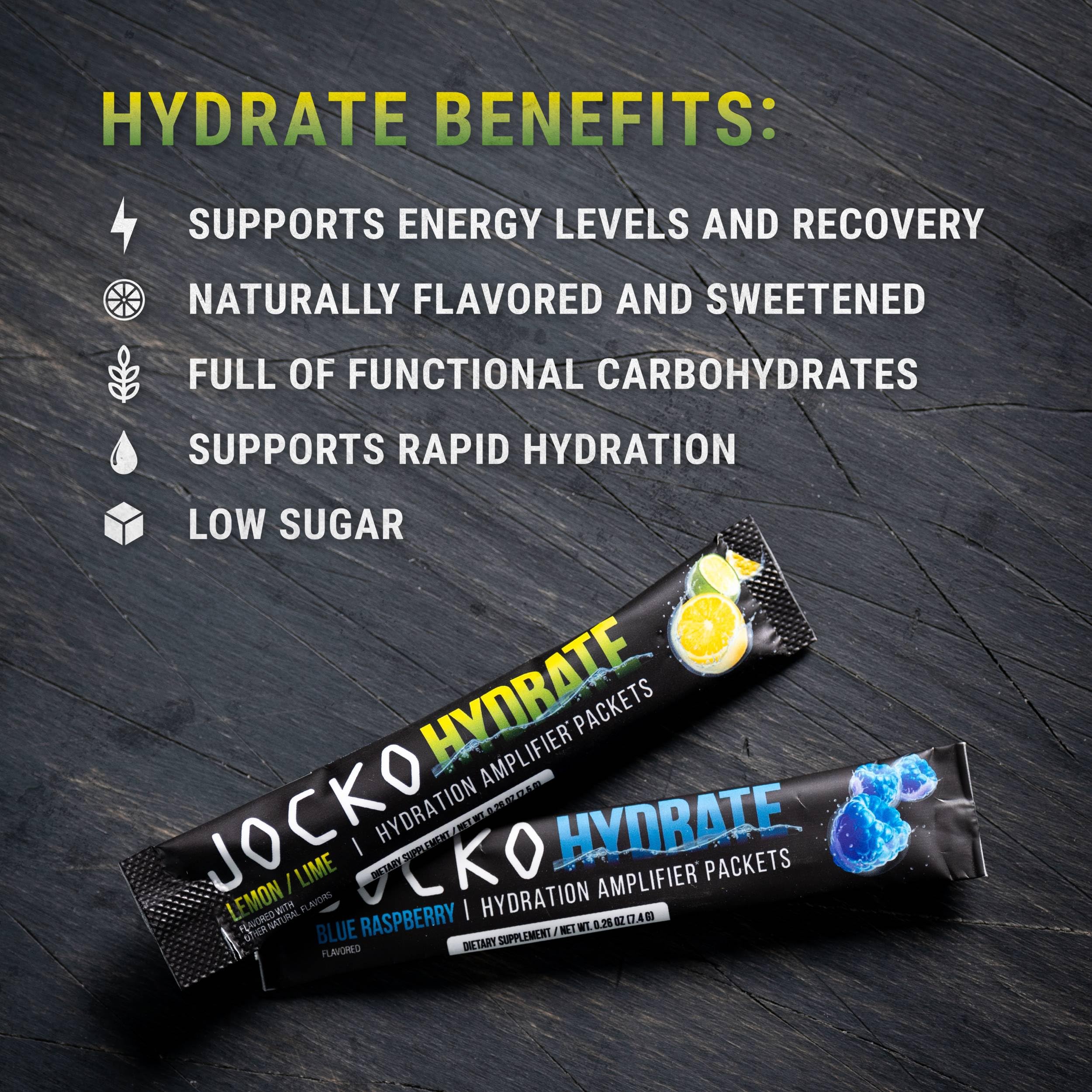 Jocko Fuel Packets Lemon Lime dissolving in water to support hydration