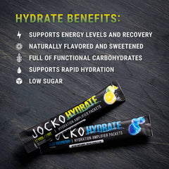 Jocko Fuel Packets Lemon Lime dissolving in water to support hydration