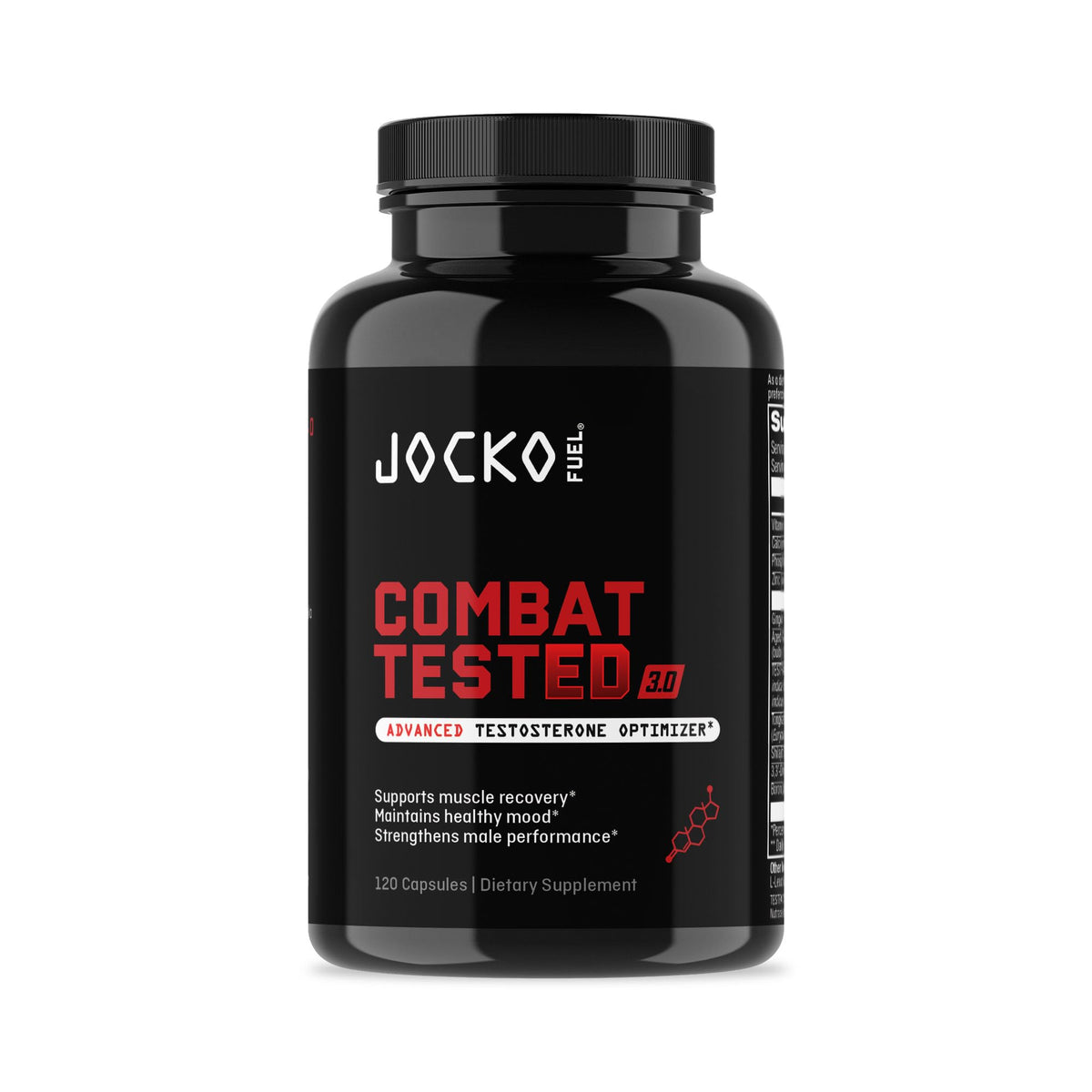 Jocko Fuel Test Booster bottle front signaling natural endurance support for workouts