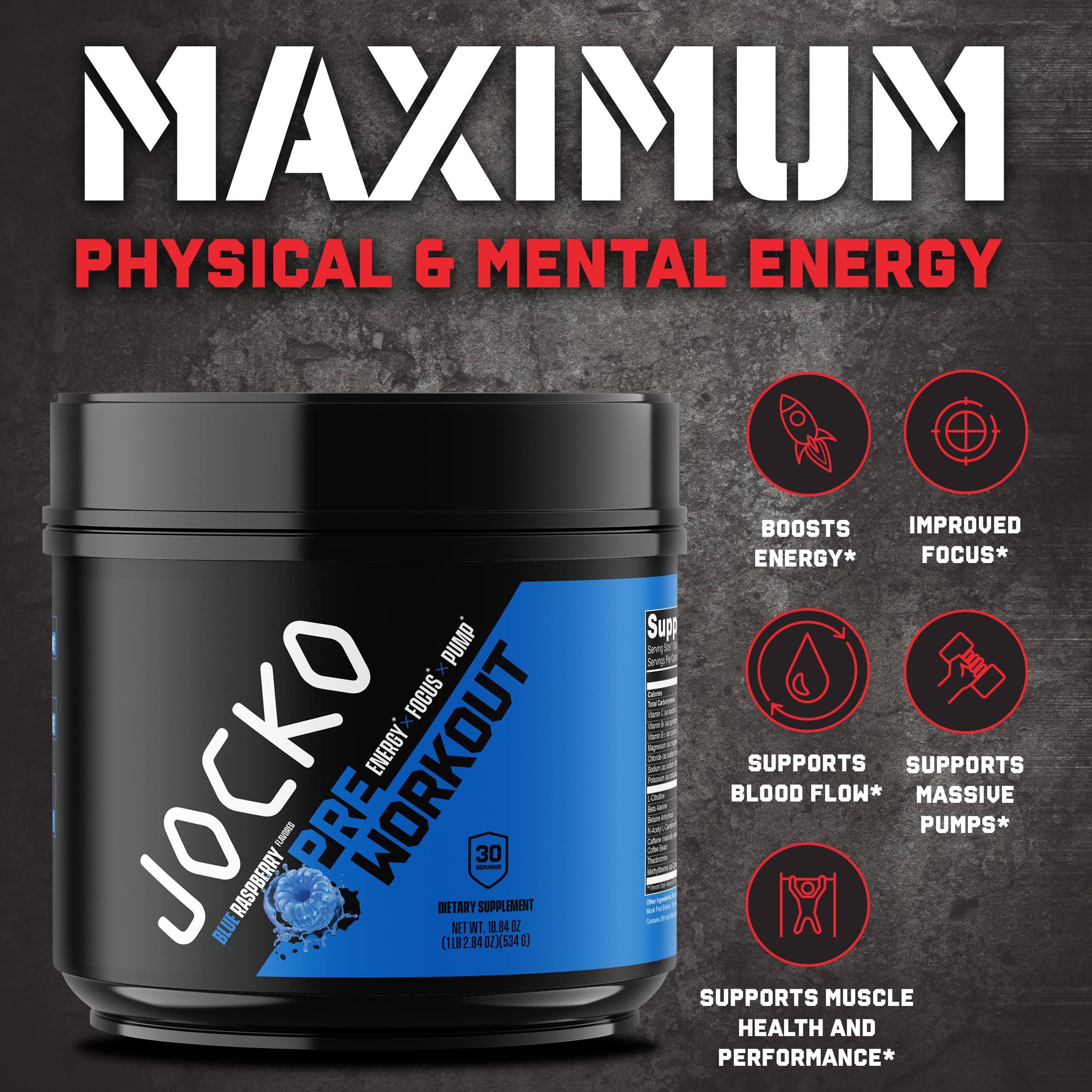 Jocko Fuel Ultimate Pre-Workout scoop in tub for precise dosing.