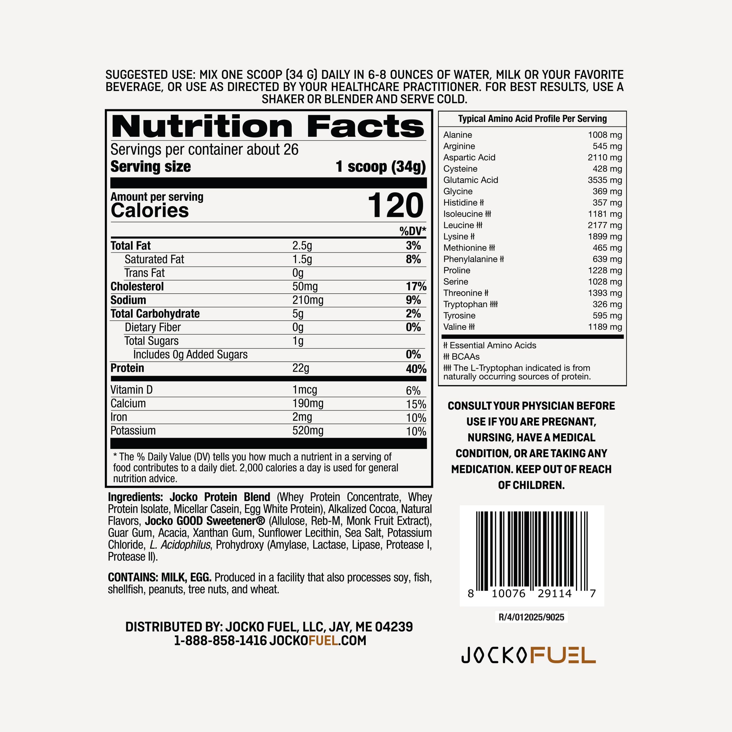 Blend of whey concentrate, isolate, micellar casein, and egg for steady protein release