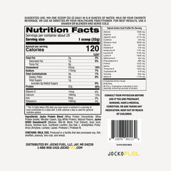 Jocko Fuel banana cream tub open with scoop ready for shakes.