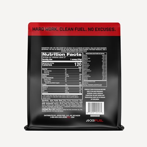Jocko Fuel Whey Protein Strawberry Milkshake scoop with powder for precise servings